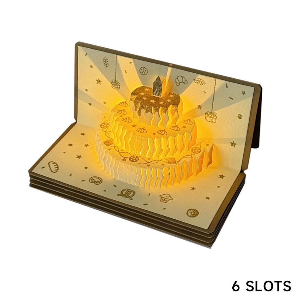 Сделай сам Конверт для денег на день рождения Конверт-кошелек для наличных Звуковая и световая поздравительная открытка Креативный конверт для денег с тортом Поздравительная открытка Праздничный подарок