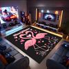 1PC Custom Name Flamingo Love Heart Theme Floor Mat Ideal for Living Room, Game Rooms, Office, Bedroom,Floor Mat Playful Design