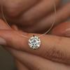 Sun Li Mermaid's Tear Necklace: Moissanite & Zircon Pendant, Celebrity Style, Stunning Shine