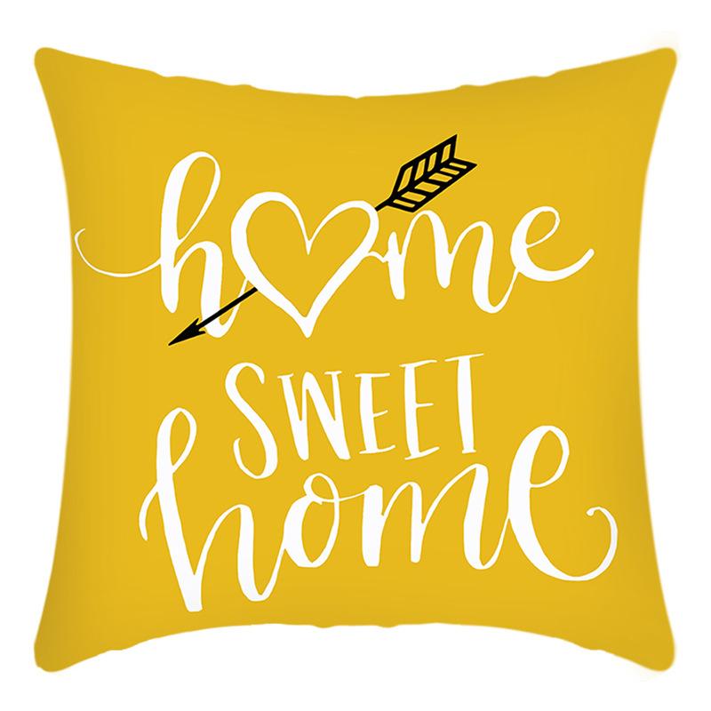 

New Green Plant Pillow Cover Letter Printed Cushion Home Sofa Cushion Cover 45 * 45Cm pillowcase