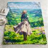 Anime VViolet Evergardenn Throw Warm Soft Flannel Blanket Multiuse for Sofa Bed Camping Travel Nap
