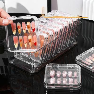 10Pcs Transparent Storage Box for Nail Jewelry. Glass Bead String, Jade, and Stationery Storage Box. Wearing Armor for Storage