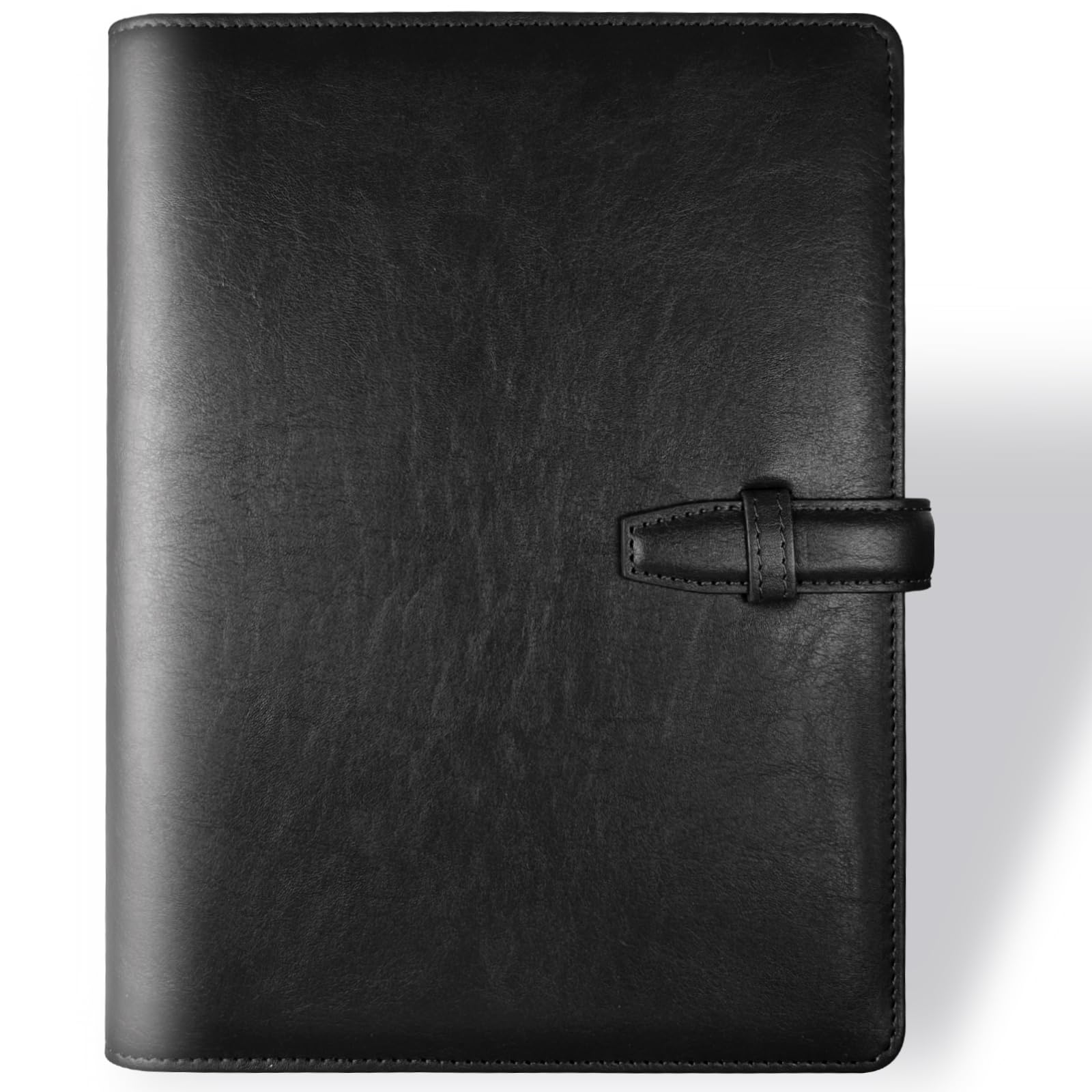 

SYOUGO A5 Planner, 6-Ring Leather Organizer, Schedule Book, Notepad Cover with Refills, Card Storage, A5 Business Notebook, Office Supplies, Black