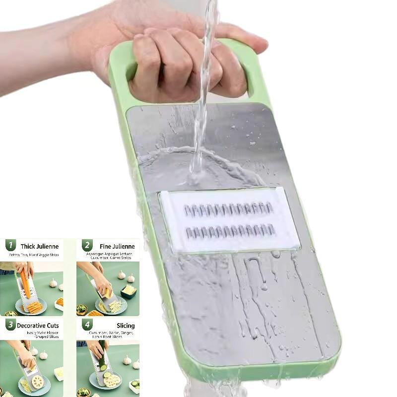 Blade Multi-Functional Vegetable Slicer With Slide-On Hand Guard - Vegetable Slicer, Potato/Onion/Garlic Slicer, Kitchen Grater