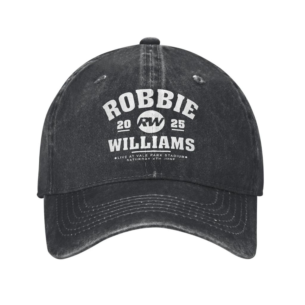 Vintage Robbie Williams Live 2025 Concert Baseball Cap for Unisex Women Distressed Washed Snapback Hat RW Singer Outdoor Gift Hats