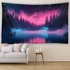 Aurora Lake Forest Starry Sky Tapestry Wall Hanging Cloth for Bedroom Headboard Living Room Sofa Decor