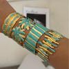 KMVEXO Blue Tones Y2K Vintage Imitation Enamel Irregular Geometry Open Bangle Women Bracelet Jewelry Man Trendy Party Aesthetic