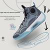 נעלי כדורסל גבוהות לילדים Li Ning Yu Shuai 14 נעלי כדורסל לילדים אפור-צל YKBR072-11