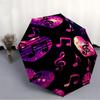 1pc Music Notes Heart Automatic Open/Close Umbrella - Compact Travel Umbrella with 8-Rib Durable Frame, Lightweight & Portable Design z55