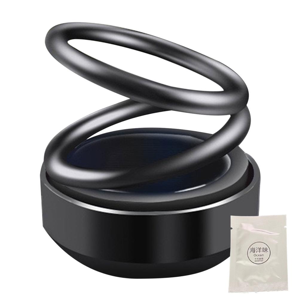 Auto-Aromatherapie, Auto-Solarenergie, rotierender Lufterfrischer, Doppelring, Innendekoration, Zubehör, Diffusor für Auto und Zuhause
