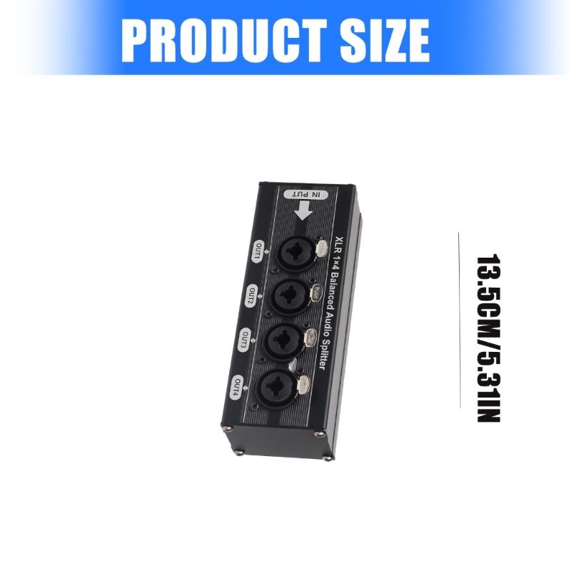 6.5mm 1 In 4 Out 3Pin Splitter Box Professional Distribution Ground Distribution Box 1 to 4 Splitter Studio Equipment
