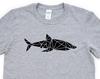Geometric Shark T-Shirt: Soft Cotton Blend, Mens Womens Gift