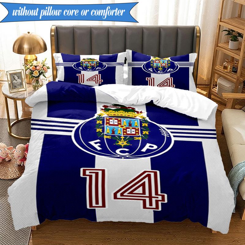 3PCS Fc Space Emblem Printed Soft Bedding Set,Including 1pc Duvet Cover And 2pcs Pillowcases Perfect for Bedroom, Dormitory, Fan gift