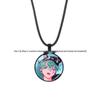 Alien Stage Anime Pendant Necklace with Time Gem on Black Rope Chain