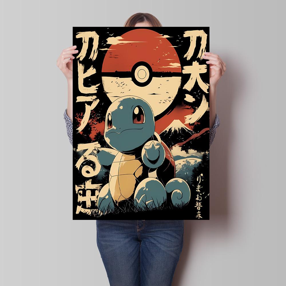 Leinwand Kunstwerk Malerei Pokemon Schiggy Poster Cartoon Bild Klassisch Haus Schlafzimmer Dekoration Gemälde Kindergeschenk