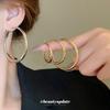 Silver Needle's New High-end Plain Ring Earrings, Light Luxury and Versatile Earrings, Simple and Fashionable Design Earrings.