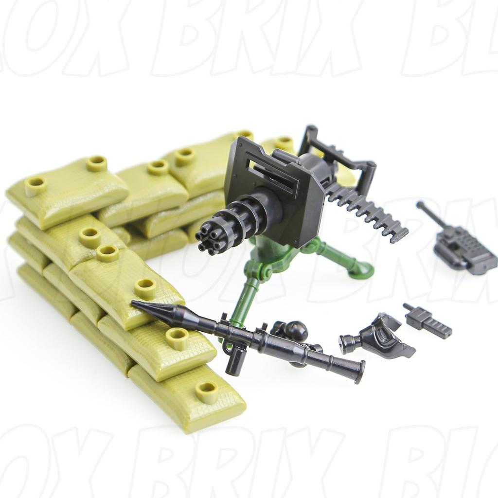 BloxBrix 106-Piece Weapon - Machine Gun - LEGO Gun Compatible Rifle, Minifigure - Add-on - Military Base Toy - Soldier - Police, WWII - Modern - SWAT