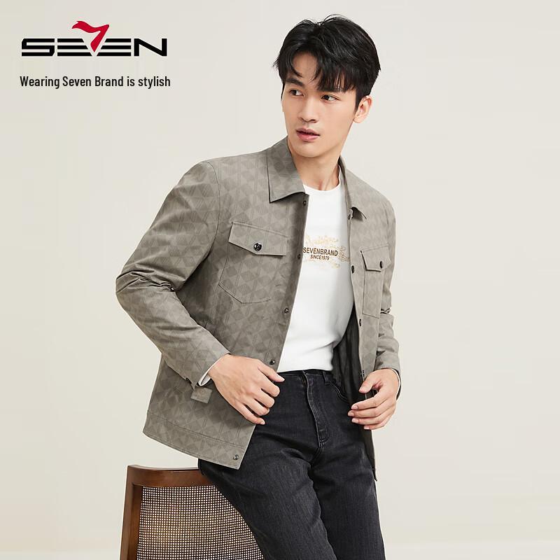 Septwolves Men s Casual Full-Print Workwear Jacket 3XL