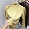 Slim-fit semi-turtleneck inner bottoming shirt women's spring simple versatile top basic long-sleeved T-shirt