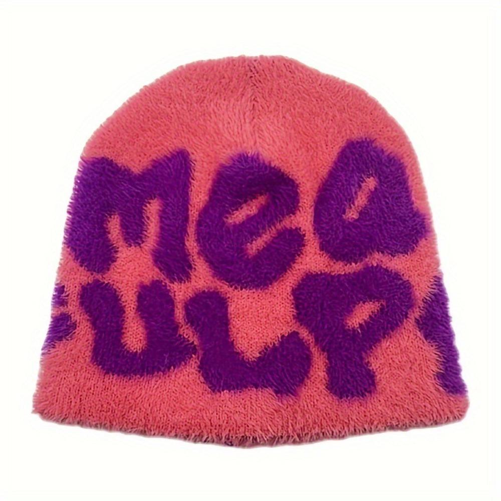 Wool Acrylic Beanie Bonnet Letter Printing Cold Cap Gothic Casual Skullies Men Women