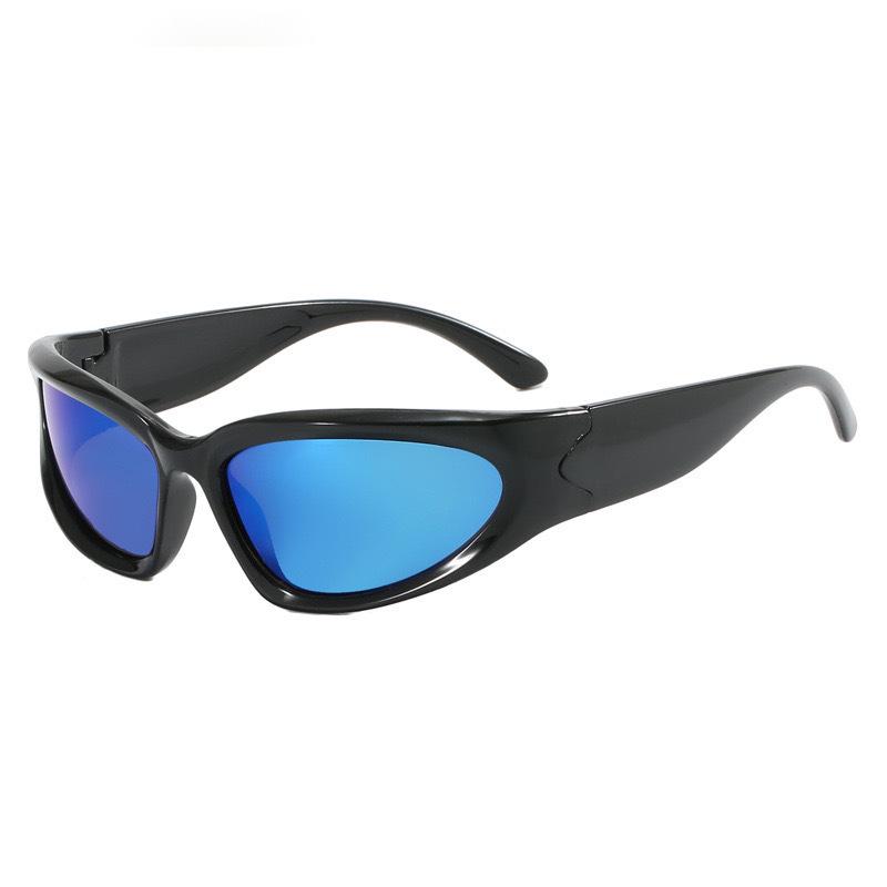 Lunettes de soleil futuristes Cyberpunk à monture étroite: Style Sportif Millennial Y2K avec Protection Solaire Européenne et Américaine