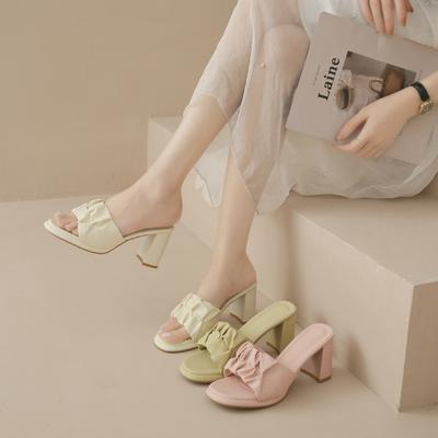 Platform Chunky High Heels Slippers Women's Wedding Shoes Summer Fashion Peep Toe Slides Ladies Beach Pantuflas De Mujer