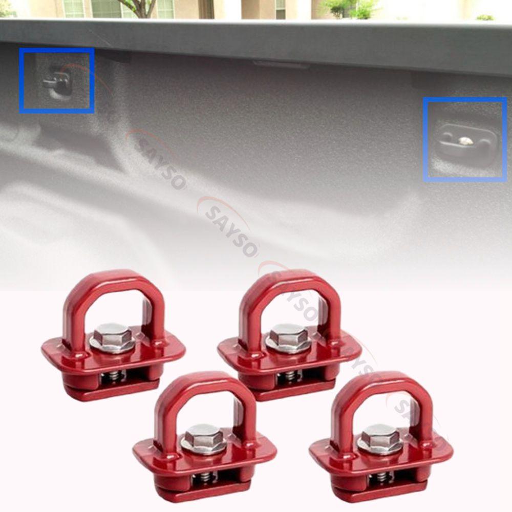 Röd/Blå/Svart Lastbilsflak Sidoväggsfästen 4-delars Set Fästpunkter För Chevy Silverdo Pickup Fäste Lastbilsflak Lätt Att Använda