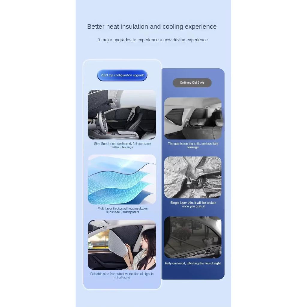 Upgraded Privacy Sunshades for Tesla Model Y / YL 2026 Side Window Windshield Blackout Sun Visor Camping Interior AccessoriesWindshield Sunshades 1