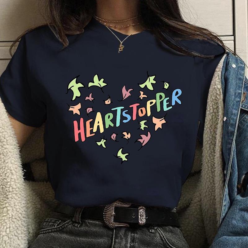 New Hot Fashion Heartstopper Regiment Printed T-Shirt Women's Fashion Casual Personalized Heartstopper Round Neck T-Shirt Shirt