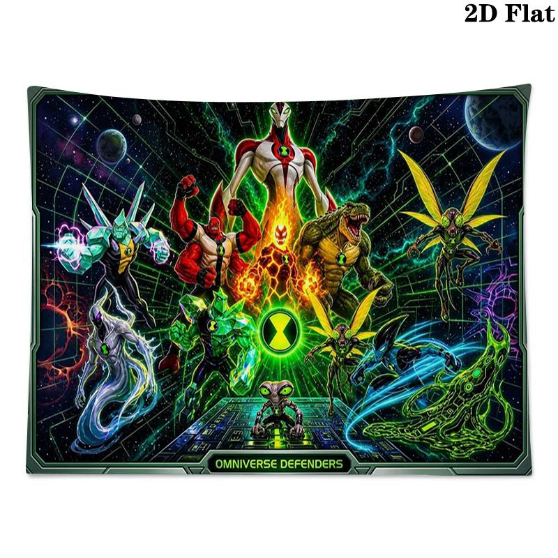 ben 10 Wall Tapestry Aesthetic Wall Hanging Printed Fabric Blanket Decorative Tapestries for Bedroom Living Room Home Decor
