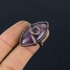 Amethyst Gemstone Copper Wire Wrapped Handmade Jewelry Ring For Her All Size