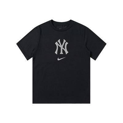 MLB T-Shirt New York Yankees Lässig Vielseitig Sportmode Schlicht Stilvoll Bedruckt Rundhals Kurzarm Herren Tops Schwarz 3Z3B7NMGT-NYY