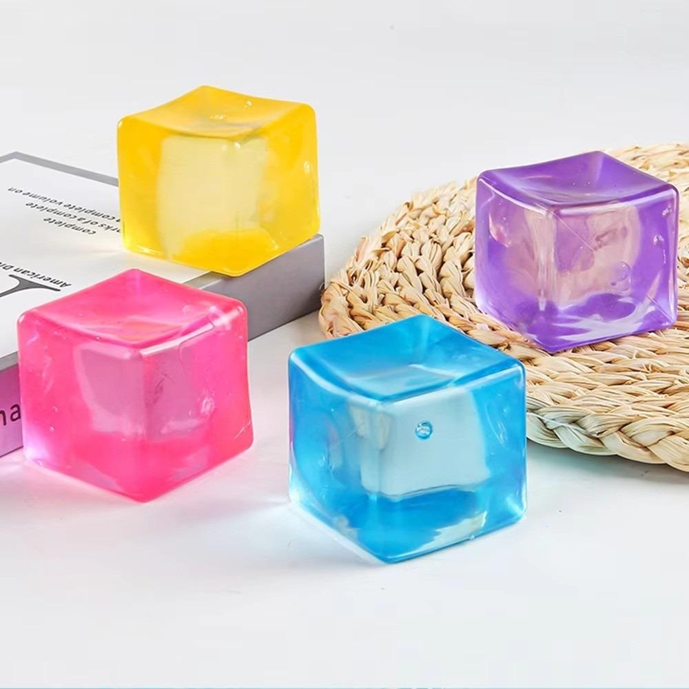 Non-Toxic Ice Cube Fidget Toy Soft Resilient Ice Cube Sensory Toy Cool Squeeze Cube Toy  Kids
