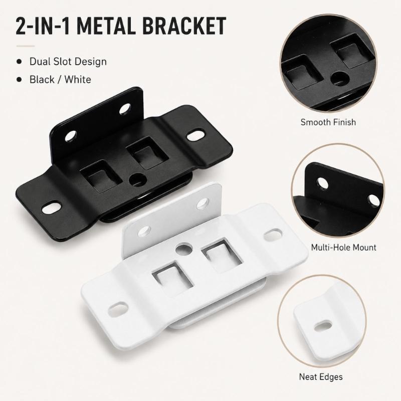 Locking Shelf Fixing Hardware, Steel Support Parts with Mounting Holes for Cabinet Board Installation and Repair
