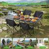 Camp Chair Table 5Pcs Collapsible Set with 4 Single Chairs 1 Table Heavy Duty Folding Camping and Chair Portable for Outdoor Hiking Travel Patio