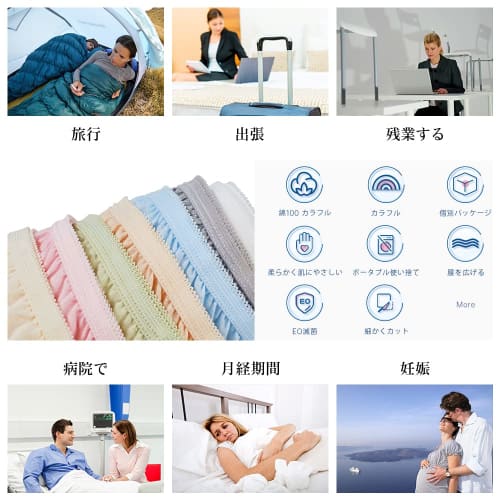 Travelcare Disposable Panties, Women's Underwear Set, 100% Cotton, Hygienic, Individually Wrapped, Convenient for Disaster Preparedness, Travel, Hospi