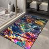 Pink Gold Fluid Marble Bath Mat Luxurious Agate Swirl Pattern Non-Slip Quick Dry Floor Rug