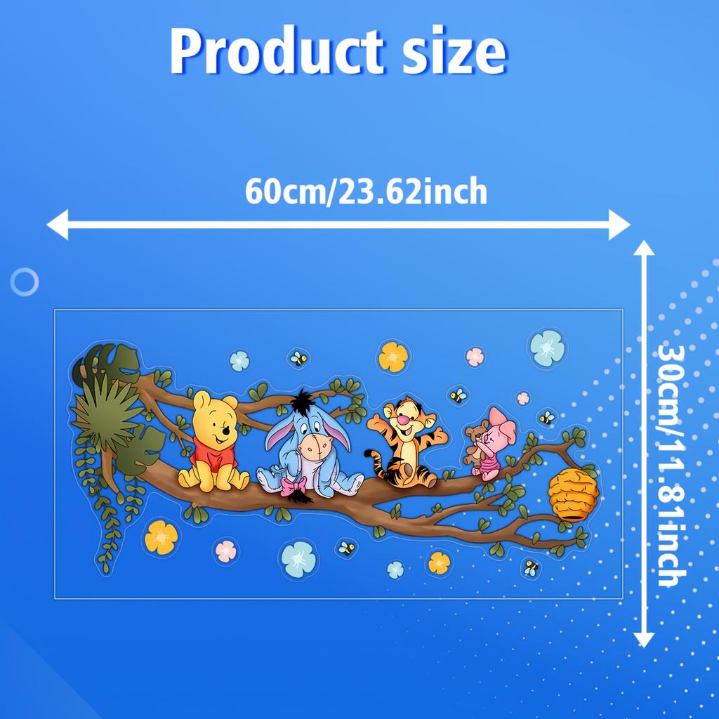 Cartoon Winnie The Pooh Wall Sticker Design Suitable For Bedrooms Living Rooms And Various Settings Party Decoration Ideal Gift