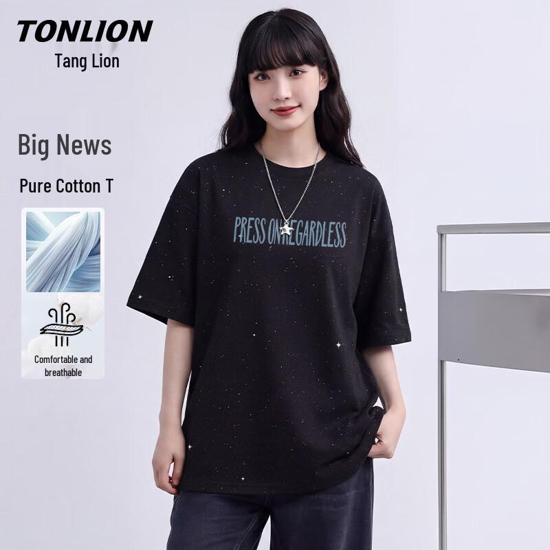 Мужская футболка TonLion свободного кроя с текстовым принтом JTS 3XL