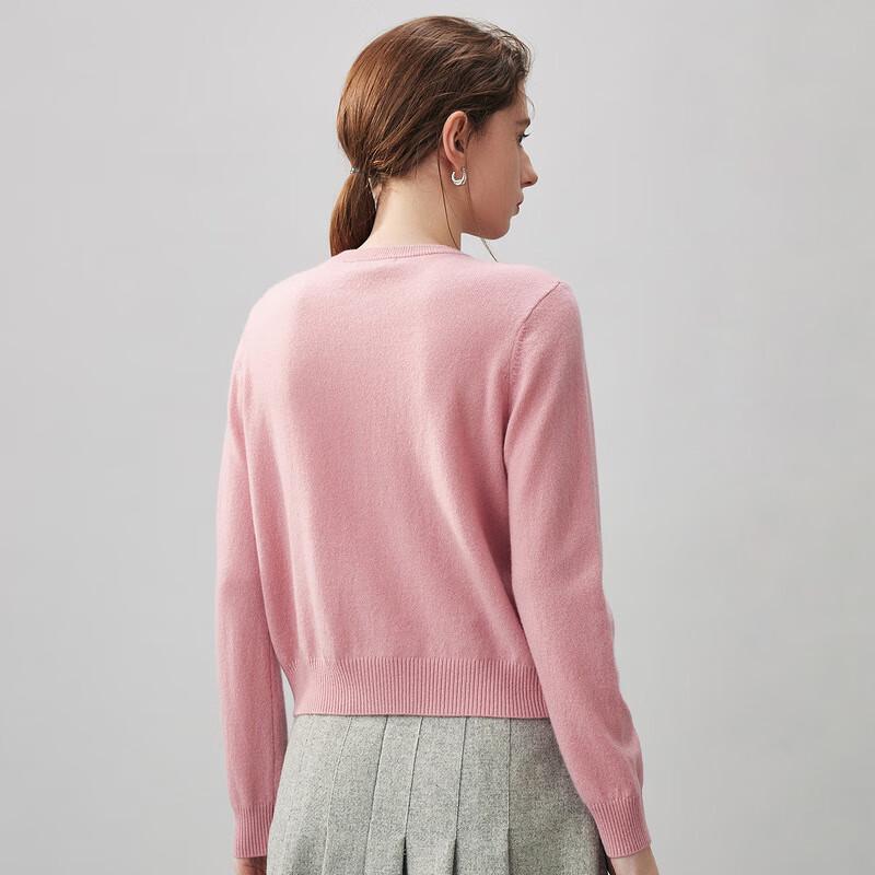 Komomboka Women's Cashmere Round Neck Cardigan