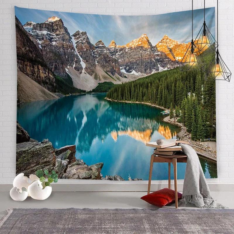 Natural Scenery Waterfall Pattern Tapestry Home Wall Decoration Tapestry Bedroom Living Room Tapestry