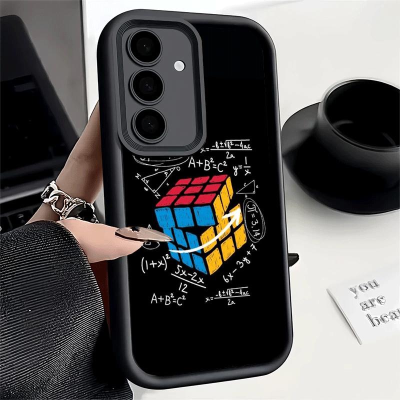 Phone Case for Samsung Galaxy A17 A16 A15 A14 A13 Rubik Cube Formula Spoofs Math A56 A36 A26 A55 A35 A25 A54 A34 A24 A53 A33 A23