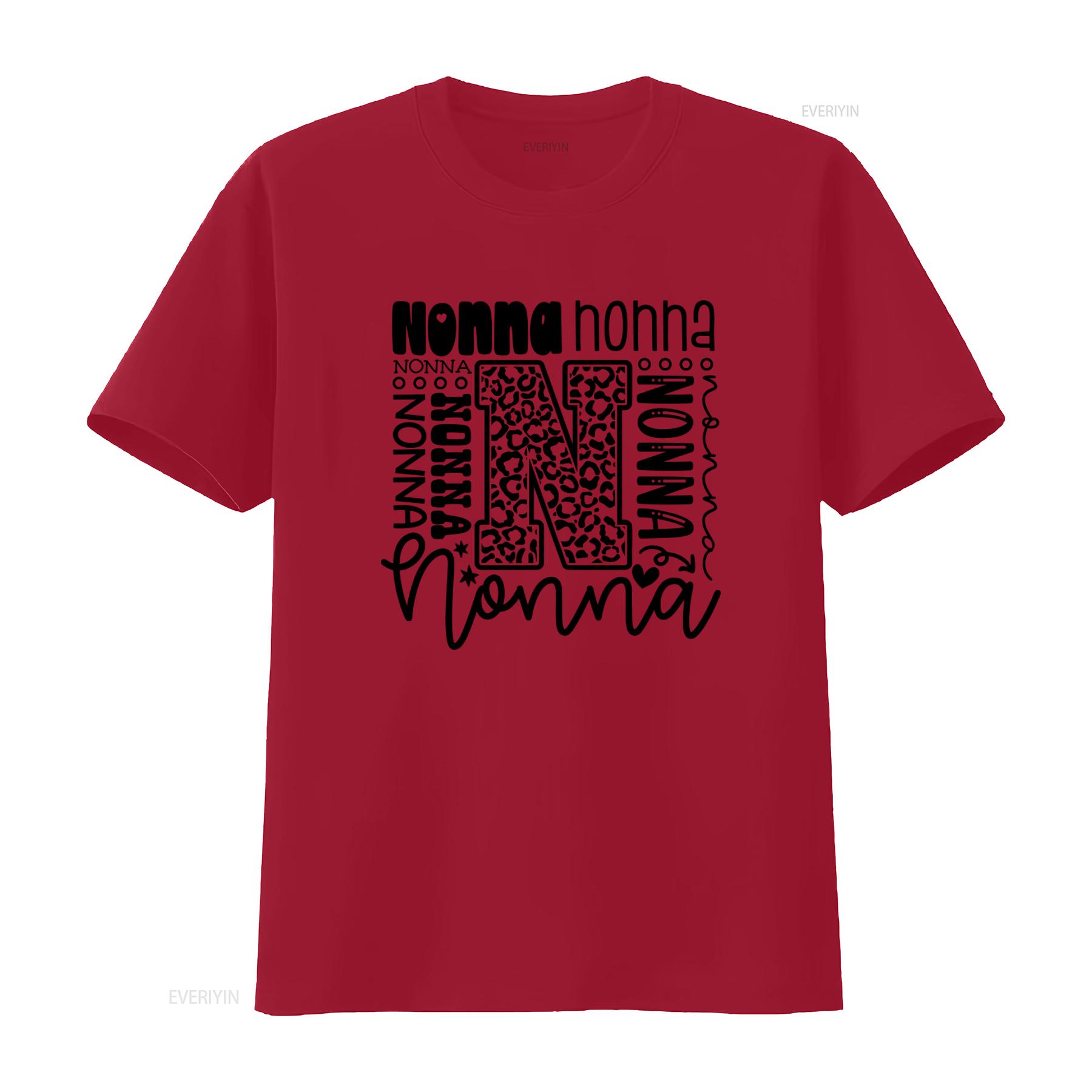 

Nonna Grandma T Shirt Funny Trendy Leopard Print For Mothers Day From Grandkids vintage Washed streetwear designer clothes S