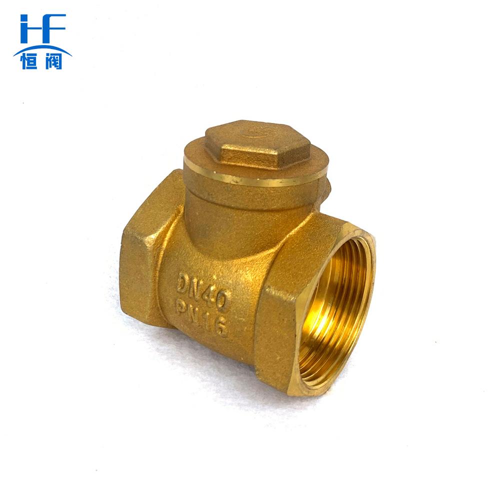 Brass Check Valve All Copper Swing Type Horizontal Check Valve1" Thickened Brass Manual One-Way Angle for Water Oil