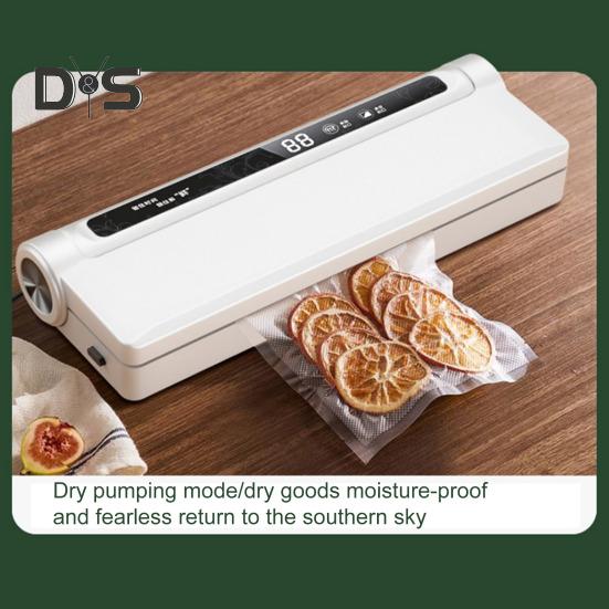 Vacuum Sealer Digital Display 60KPa Strong Suction Fully Automatic Dry Wet Dual Use Food Vacuum Sealer Machine with Vacuum Bags