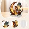 2D Acrylic Accent Ornament Decoration Gift with Stand Plate for Festival Fireplace Party Bookshelf