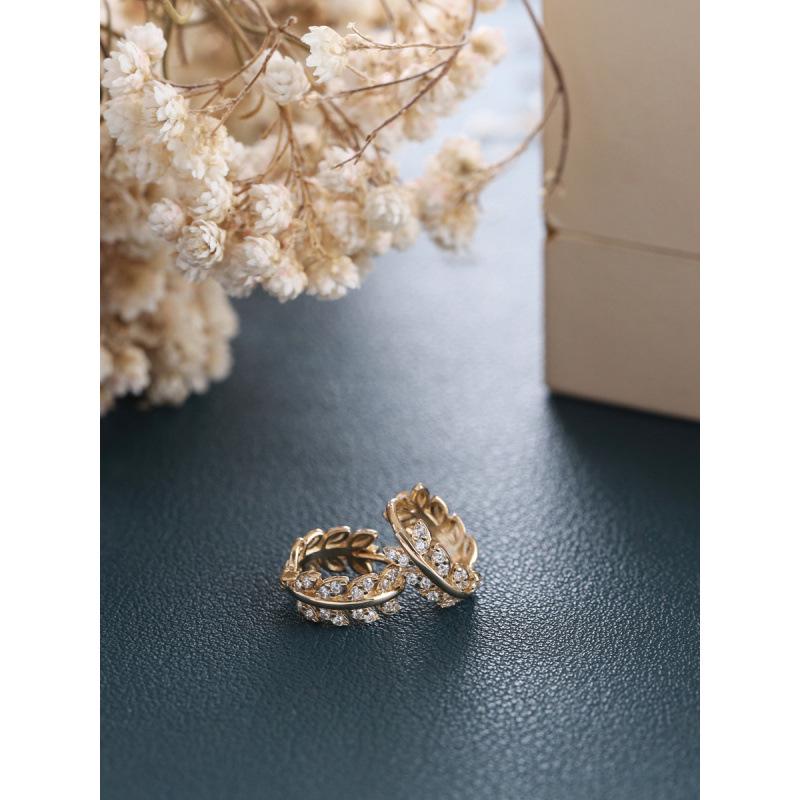 Rice Fragrance 18K Gold-Plated S925 Silver Wheat Ear Earrings - Shiny & Exquisite Women's Ear Clips