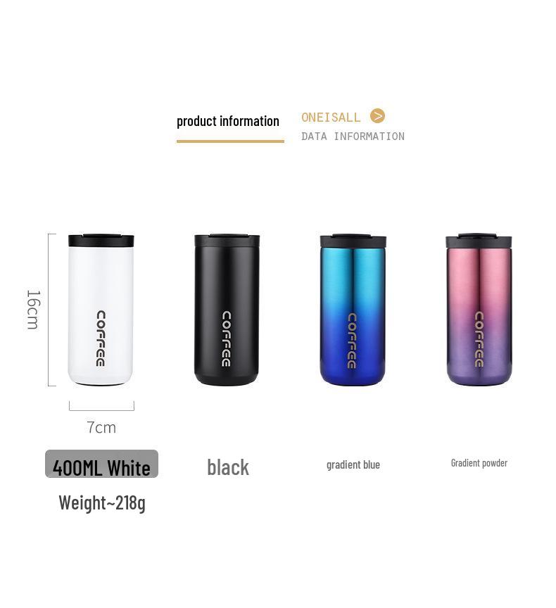 304 Stainless Steel Double-Layer Insulated Portable Coffee Cup for Car and Outdoor Use