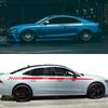 2PCS Car Waistline Stickers Racing Car Body Side Stripes Vinyl Decals Waterproof Creative Auto Styling Decoration Accessories