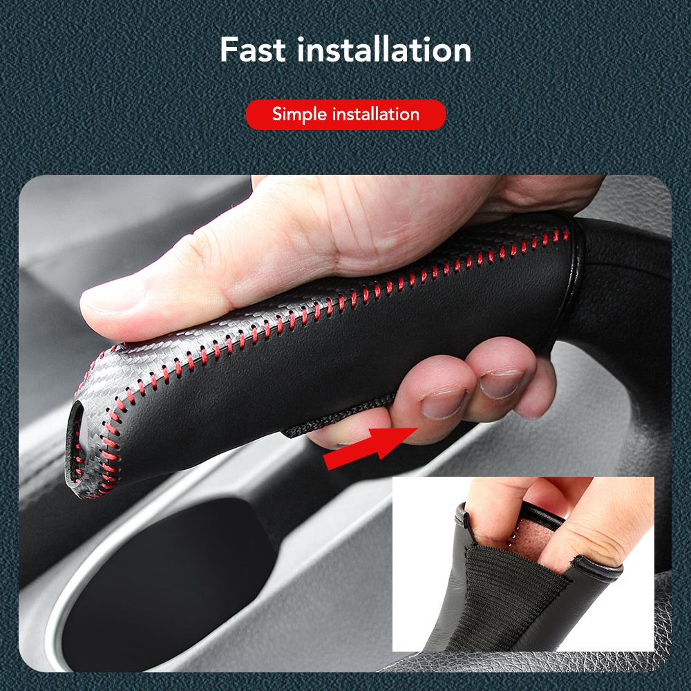 Car Leather Handbrake Cover Protective Sleeve Hand Brake Protection Car Interior Accessories